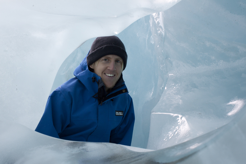 Drew inside Franz Josef Glacier