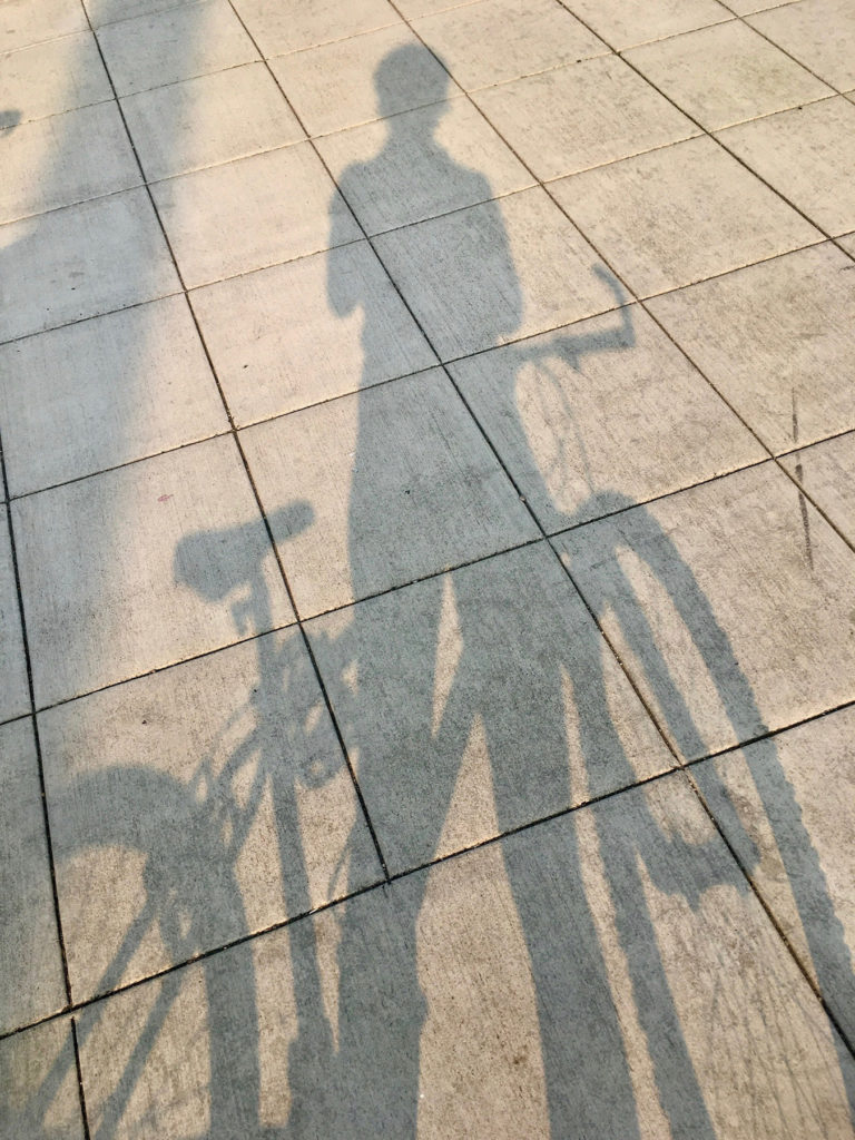 Portland bike shadow